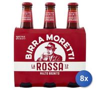 8x Bundle Moretti Birra Bottiglia 33X3 La Rossa Vetro