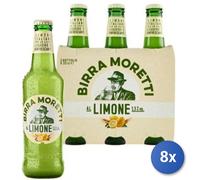 8x Bundle Moretti Birra Bottiglia 33X3 Limone Vetro