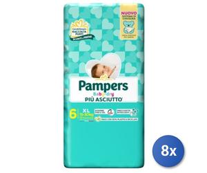8x Bundle Pampers Baby-Dry 6 15-30 Kg. 13 Pannolini Xl Made In Italy