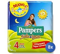 8x Bundle Pampers Pannolone Sole Luna 7-18 Maxi X18