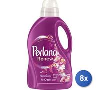8x Bundle Perlana Lavatrice Liquido 24 Misurini Renew & Flower Cha Made In Italy