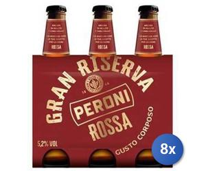 8x Bundle Peroni Birra Rossa Riserva In Bottiglia Cl 33 X 3