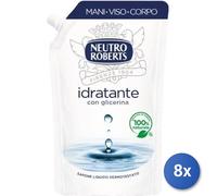 8x Bundle Roberts Sapone Liquido Busta Ricarica Idratante Ml 400
