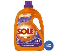 8x Bundle Sole Lavatrice Liquido 41 Misurini Lavanda Made In Italy