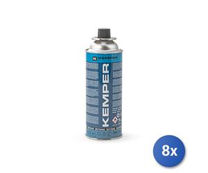 8x Cartuccia Gas Butano A Baionetta, 220Gr, Kemper