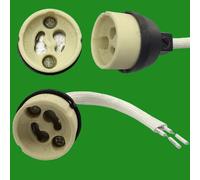 8x Ceramica GU10 Downlight Nuovo Reg. Presa Doppio Manica Calore Resistente Luce