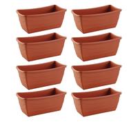 8x Ciotola Piante Angolare IN Plastica Terracotta 26x13 CM Fioriera Vaso