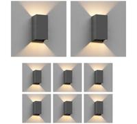 8x CUBEL apparecchio da parete per esterni IP65 up & downlight antracite [EEK: E]
