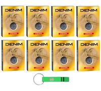 8x DENIM Classic After Shave Gold,Dopobarba Perfetto per Lasciare la Pelle Fresca,100ml + Portachiavi Beni Culinari in Omaggio