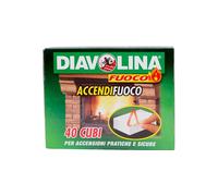 8X DIAVOLINA ACCENDIFUOCO CLASSICA 40 CUBETTI CAMINO BARBECUE 10CONFEZIONI