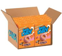 8X Donuts Alla Fragola 200g - 4 Donuts Glassati al Gusto Fragola - Snack Soffici e Colorati - Senza Lattosio - Merenda Dolce per Colazione, Pausa Studio e Break Goloso per mr.day