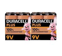 8X Duracell 9V Plus (2 Blister Da 4 Batterie) 8 Pile (6LR61/MN1604)