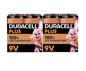 8X Duracell 9V Plus (2 Blister Da 4 Batterie) 8 Pile (6LR61/MN1604)