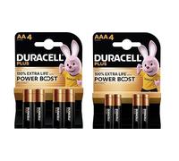 8X Duracell AA + AAA Plus Power Boost (1 Blister Da 4 Batterie AA Fino al 150% di Durata Extra + 1 Blister Da 4 Batterie AAA Fino al 100% di Durata Extra) 8 Pile (LR6/MN1500 + LR03/MN2400)