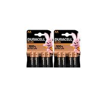 8X Duracell AA Plus Alcalina (2 Blister Da 4 Batterie) 8 Pile Stilo