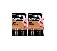 8X Duracell AAA Plus Alcalina (2 Blister Da 4 Batterie) 8 Pile Mini Stilo