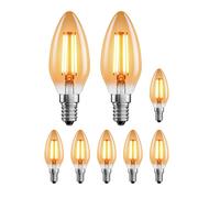 8x E14 LED a candela bianco extra caldo (2500 K) 4,1 W 458lm color oro