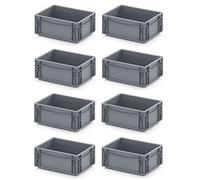 8x Eurobehälter 30 x 20 x 12 grau inkl. gratis Zollstock 8er Set