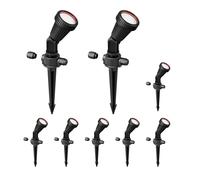 8x faretti da giardino con picchetto a terra PIRK per esterni IP44 nero 1x GU10