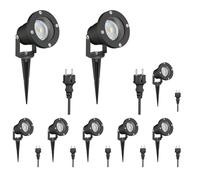 8x faretto da giardino DUK per esterni IP65 spina nera 1x GU10 max. 15W