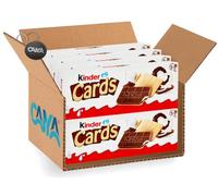 8X Ferrero Kinder Cards Biscotto a Cialda con Ripieno Cremoso al Latte e Cacao Confezione da 5 Astucci 128g [CAIYA® BOX da 8 Confezioni]