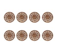 8X Fiore Che Incide Gli Appliques di Legno Rotondi per Il Governo Della Mo2269
