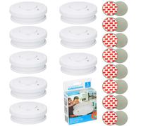 8x Grundig Rivelatore di Fumo 85 DB Con 9V Batterie E Magnete Supporti