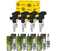 8x Hella Bobina Accensione + Denso Candela per Audi A3 8L1 1.8 T VW Golf IV 1J1