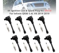 8X Ignition Coil & Spark Plug Kit UF650 Per Infiniti QX80 5.6L V8 2014-2019 T9
