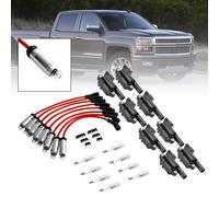8x Ignition Coil+Spark Plug+ Wire UF414 Per GMC Silverado 1500 Tahoe 5.3L Y1 Y0