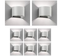 ledscom.de 8 x RUNEL applique per esterni, bianco, IP65, Up