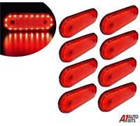 8X Laterale Rosso LED Posteriore Evidenziatore Lampade Luci Ovale 24V Rimorchio