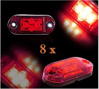 8x LED 12v Coda Laterale Rosso Evidenziatore Lampade Luci Camion Profilo Pallini