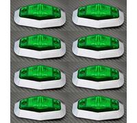 8x LED 12V Laterale Verde Cornice Cromata Indicatore Luce Camion Autobus Caravan