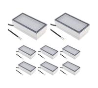 ledscom.de 8 LED per pavimentazione in pietra da incasso a terra CUS per esterni, IP67, angolare, 20 x 10 cm, 2,8 W, 251lm, bianco caldo