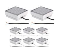 8x LED pavimentazione pietra terra luce da incasso CUS per esterno IP67 angolare [EEK: F]