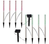 8x LED plug-in luce da giardino cambia colore lampada solare in acciaio inox area esterna