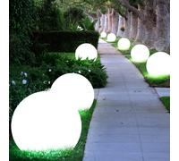 8x LED Solare Sfera Esterno Zona Plug-In Luci Terrazzi Giardino Chiodi Lampade
