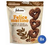8x Multipack Falcone Biscotti Frollini Cuor Di Cacao Gr500