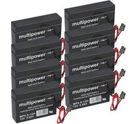 8X Multipower Batteria Piombo MP0,8-12H Pb 12V 0,8Ah Casa E Giardino Tapparella