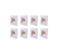 8X Muro Presa A Muro Porta Connessione Socket con 2 Banana Jack Speaker Bianca