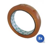 8x NASTRO ADESIVO TRASPARENTE mm 19 x 66 MT