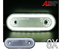 8x Neon LED Bianco 12v 24v Lato Anteriore Marker Luci Riflettore Camper Autobus