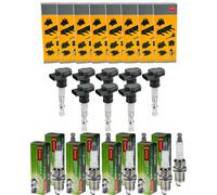 8x NGK Bobina Accensione + Denso Candela per Jeep Grand Cherokee II Wj Wg 4.7 V8