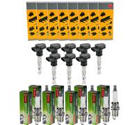 8X NGK Bobina Di Accensione + DENSO Candela Per Audi A8 4D2 4D8 4.2 Quattro