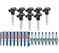 8x Nty Bobina Accensione + 8x Bosch Candela Doppio Iridio per Daimler X30_ Six