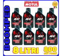 8X OLIO MISCELA Super MOTUL 800 ROFF ROAD per uso CROSS ALTE PRESTAZIONI 08MO08