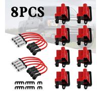 8x Pack D581 Square Ignition Coils Ultra High Spark Plug Wires 3859078 Per GMC`
