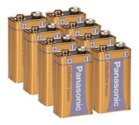 8x Panasonic 9V Blocco Alcaline Power 9V Batteria Blister