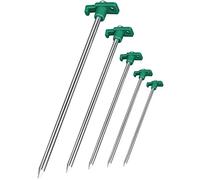 8x picchetti antiruggine per terreno verde/argento Ø 0,7 cm, lunghezza 25 cm - ancoraggi per terreno in roccia | picchetti | ancoraggi per terreno in acciaio zincato per il fissaggio nel terreno (8)